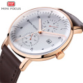 MINI FOCUS 0052 G Top Brand Luxury Mens Watches Quartz Watch Men Calendar Business Leather Watch relogio masculino